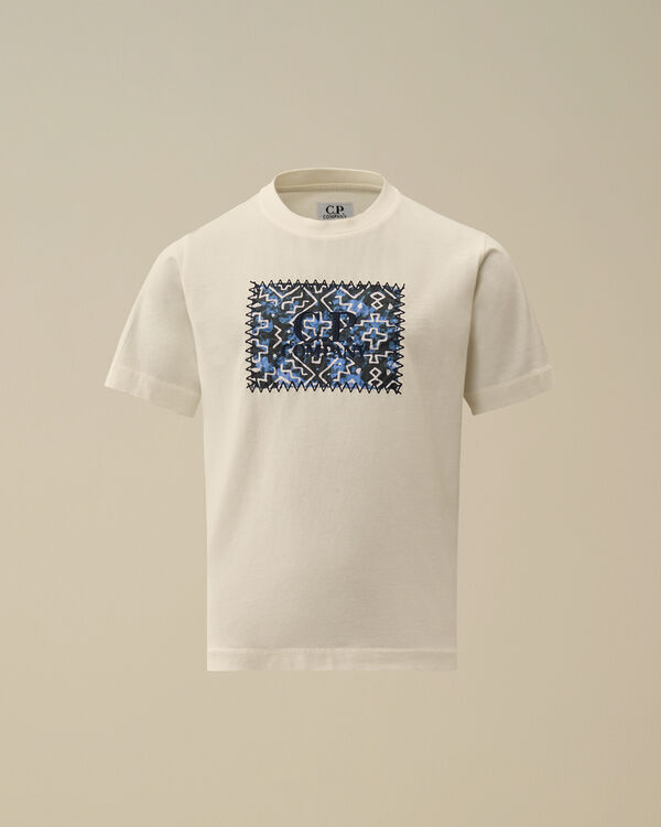 C.p. Company U16 Cotton Jersey 30/1 Paisley Logo T-Shirt GAUZE WHITE
