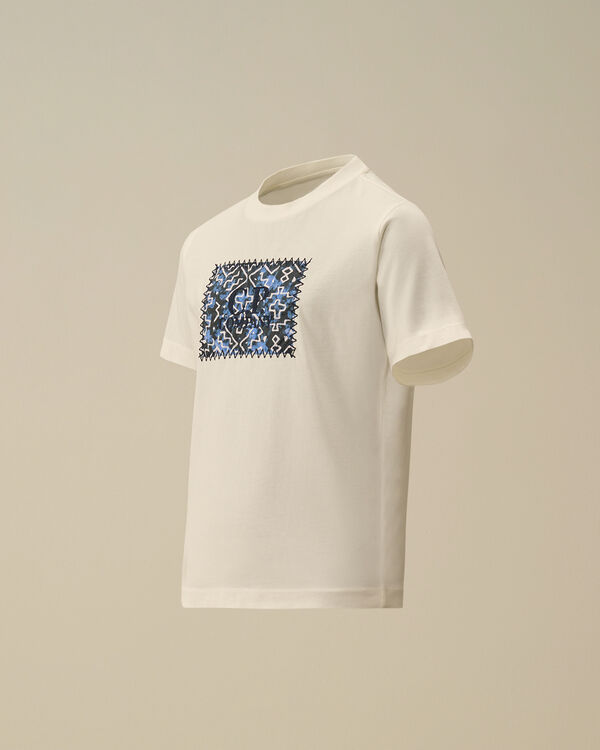 c.p. company U16 Cotton Jersey 30/1 Paisley Logo T-Shirt GAUZE WHITE
