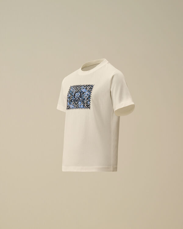 c.p. company U16 Cotton Jersey 30/1 Paisley Logo T-Shirt GAUZE WHITE