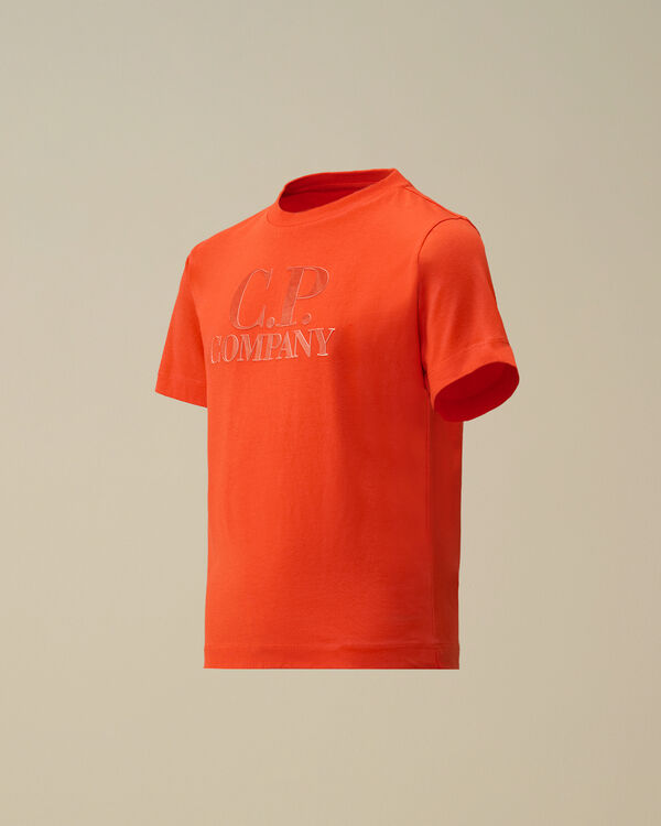 c.p. company U16 Cotton Jersey 30/1 Printed Logo T-Shirt POINCIANA - ORANGE