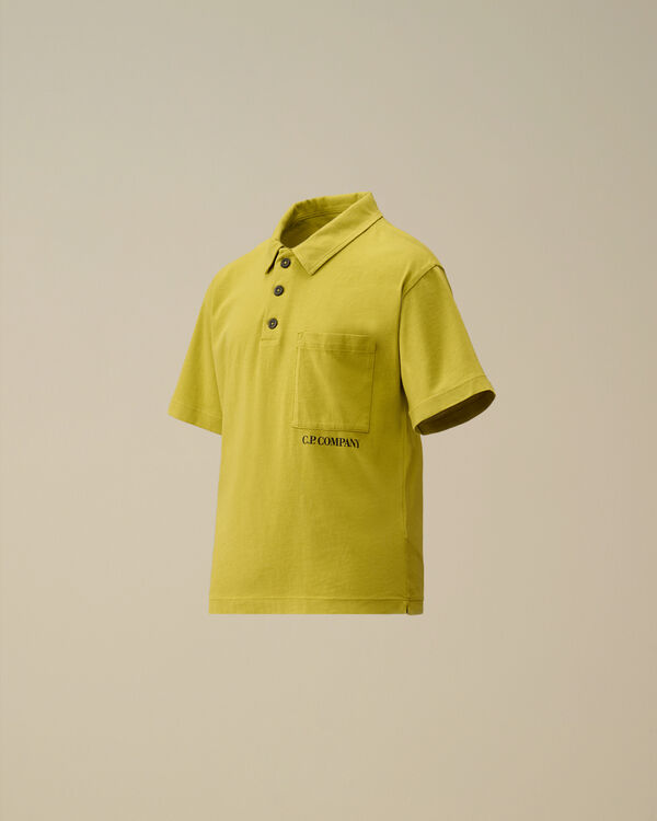 c.p. company U16 Cotton Jersey Boxy Polo CRESS GREEN