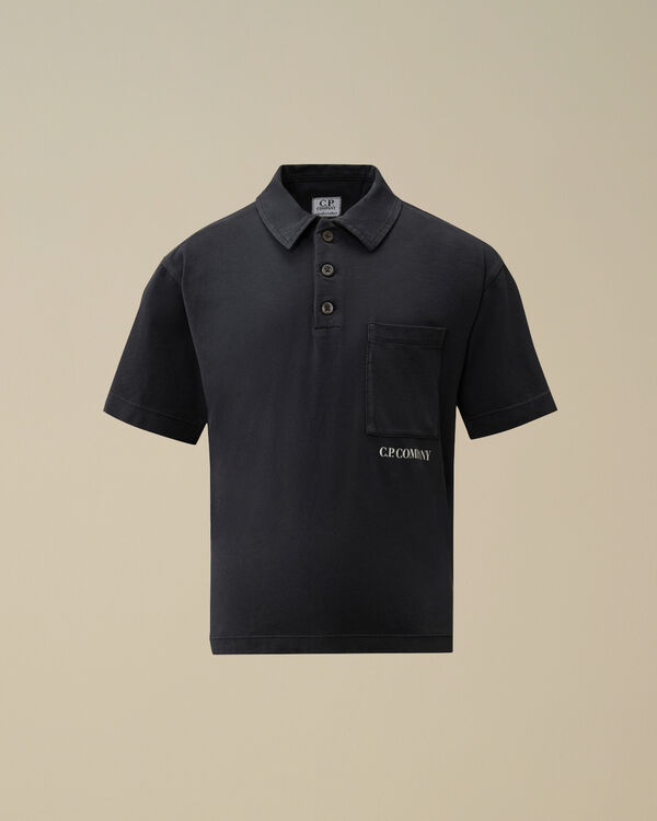 C.p. Company U16 Cotton Jersey Boxy Polo TOTAL ECLIPSE - BLUE