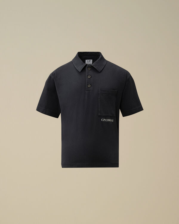 C.p. Company U16 Cotton Jersey Boxy Polo TOTAL ECLIPSE - BLUE