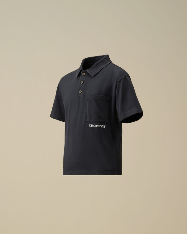 c.p. company U16 Cotton Jersey Boxy Polo TOTAL ECLIPSE - BLUE