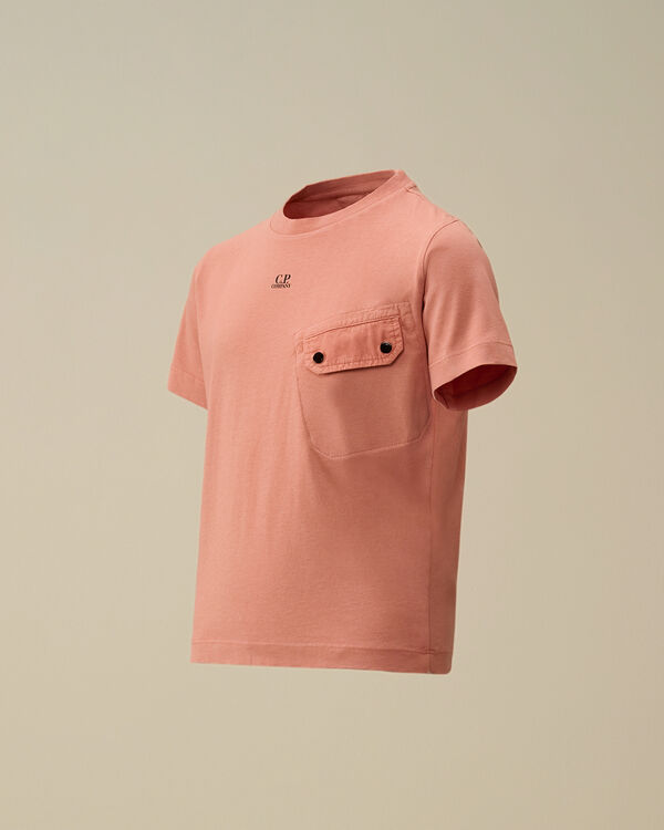 c.p. company U16 Cotton Jersey Flap Pocket T-Shirt CANYON CLAY - PINK