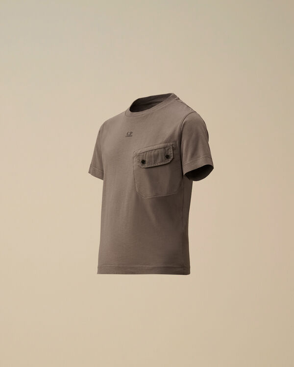 c.p. company U16 Cotton Jersey Flap Pocket T-Shirt SMOKED PEARL - GREY