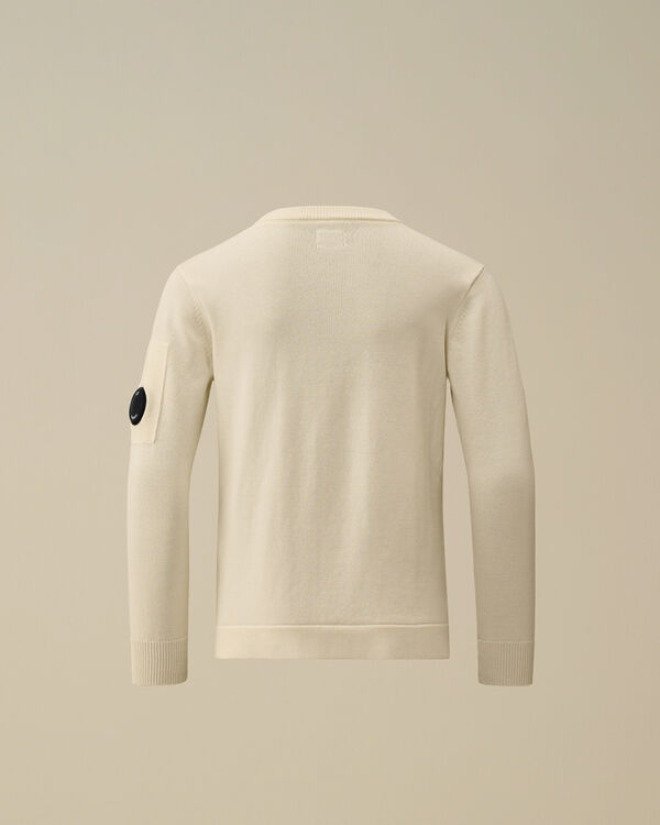 C.p. Company U16 Cotton Knitted Crewneck Knit GAUZE WHITE