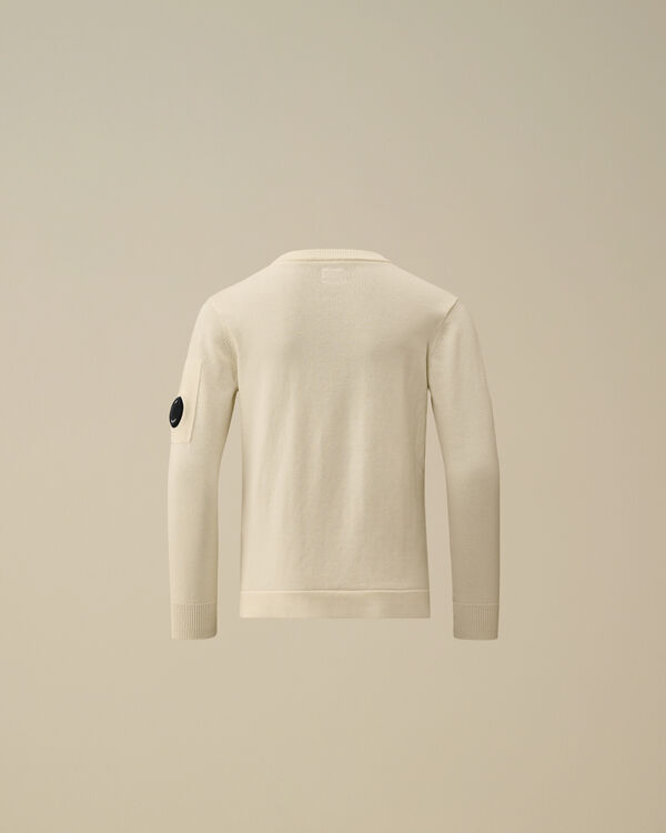 C.p. Company U16 Cotton Knitted Crewneck Knit GAUZE WHITE