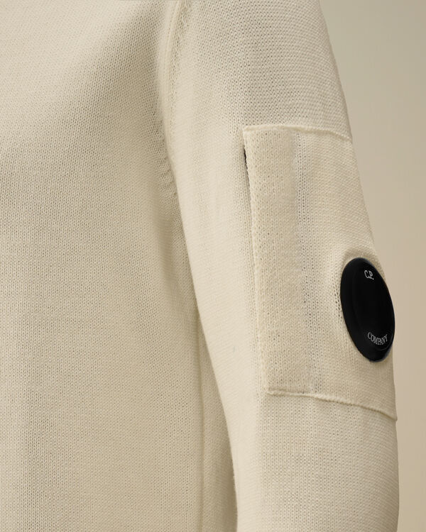C.p. Company U16 Cotton Knitted Crewneck Knit GAUZE WHITE