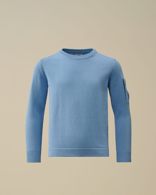 C.p. Company U16 Cotton Knitted Crewneck Knit PACIFIC COAST - LIGHT-BLUE