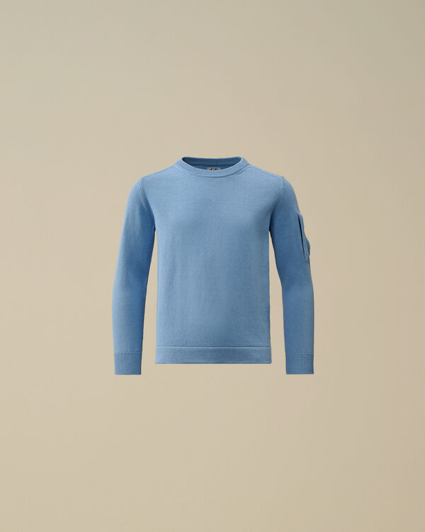 C.p. Company U16 Cotton Knitted Crewneck Knit PACIFIC COAST - LIGHT-BLUE