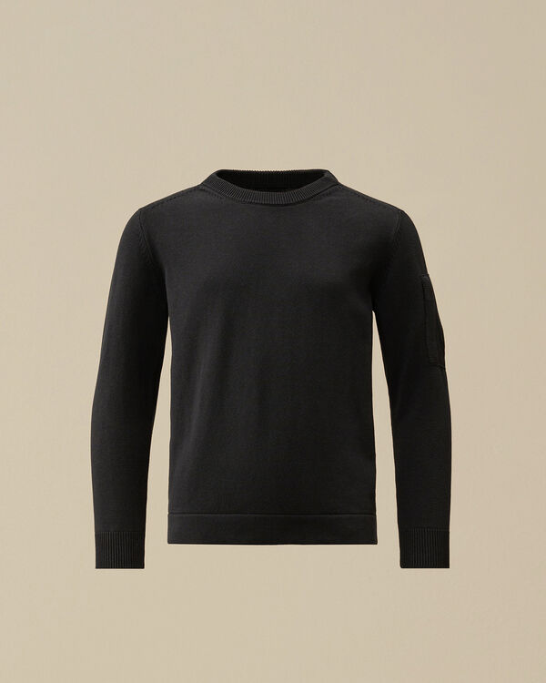 C.p. Company U16 Cotton Knitted Crewneck Knit TOTAL ECLIPSE - BLUE