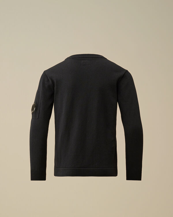 C.p. Company U16 Cotton Knitted Crewneck Knit TOTAL ECLIPSE - BLUE