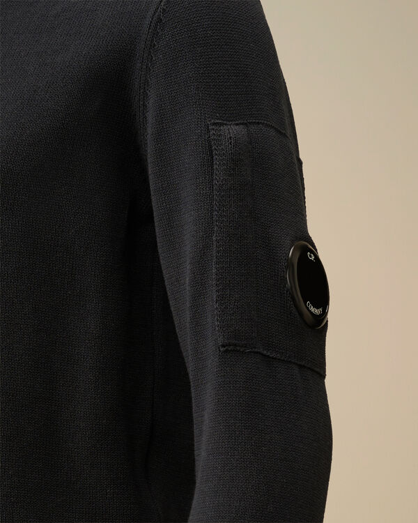 C.p. Company U16 Cotton Knitted Crewneck Knit TOTAL ECLIPSE - BLUE