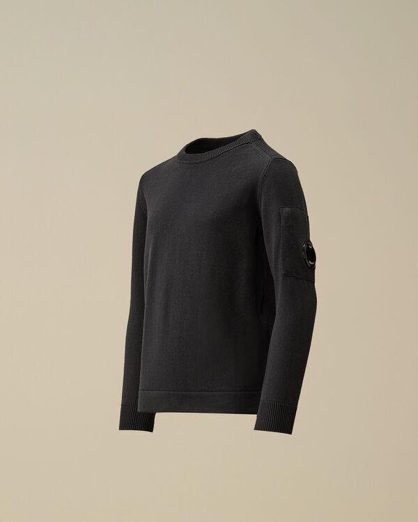 c.p. company U16 Cotton Knitted Crewneck Knit TOTAL ECLIPSE - BLUE