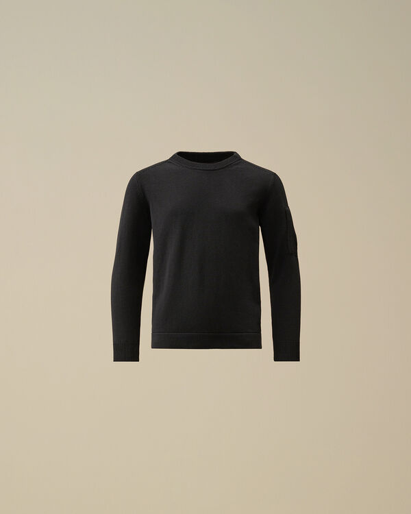 C.p. Company U16 Cotton Knitted Crewneck Knit TOTAL ECLIPSE - BLUE