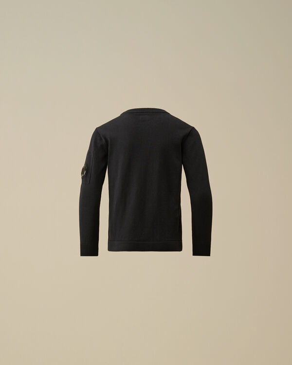 C.p. Company U16 Cotton Knitted Crewneck Knit TOTAL ECLIPSE - BLUE