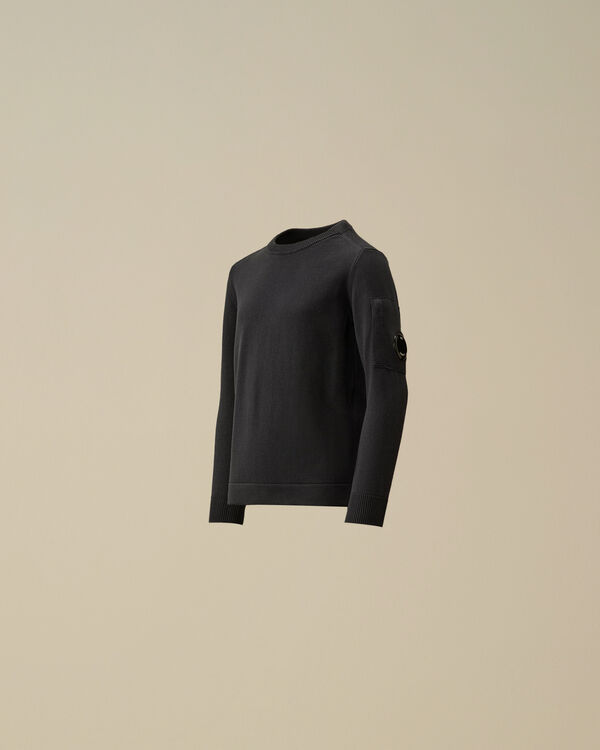 c.p. company U16 Cotton Knitted Crewneck Knit TOTAL ECLIPSE - BLUE