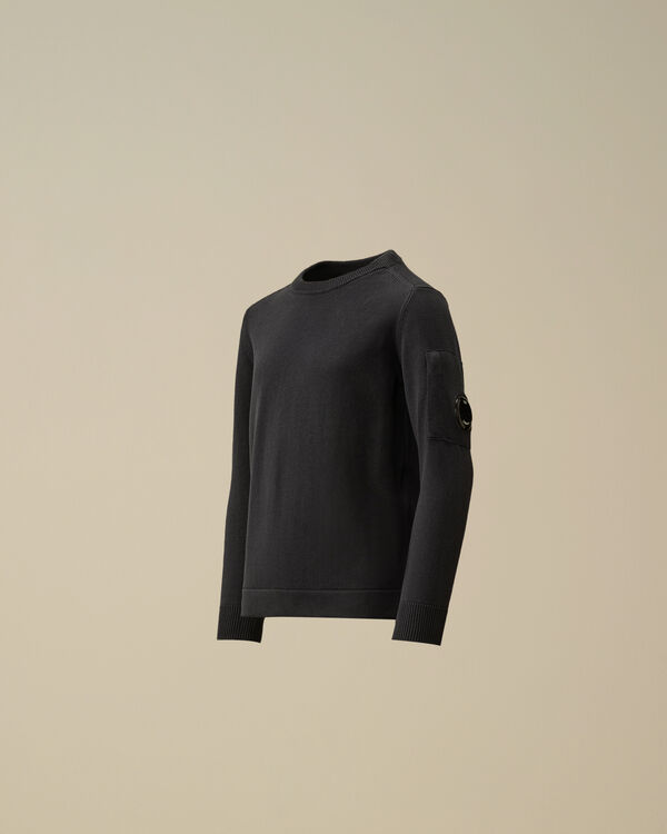 c.p. company U16 Cotton Knitted Crewneck Knit TOTAL ECLIPSE - BLUE