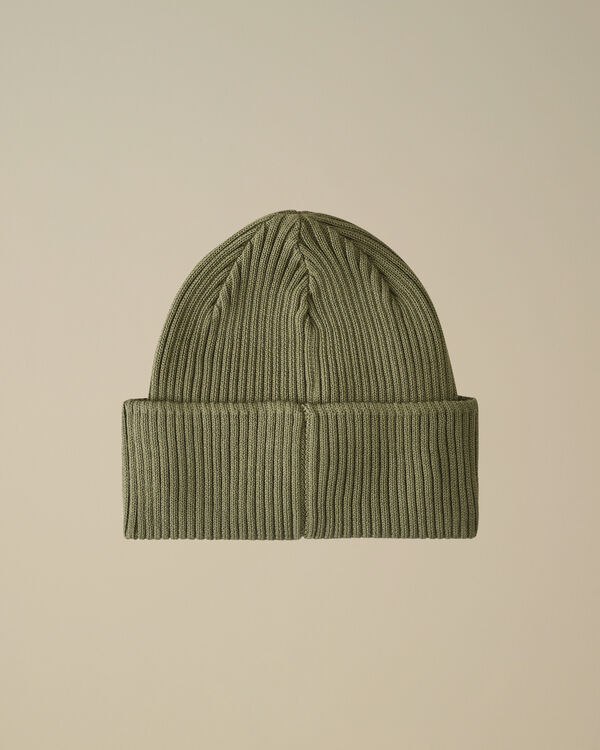 C.p. Company U16 Cotton Knitted Goggle Beanie THYME - GREEN