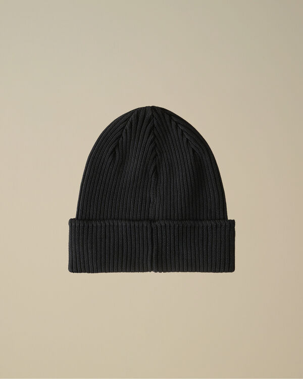 C.p. Company U16 Cotton Knitted Logo Beanie TOTAL ECLIPSE - BLUE