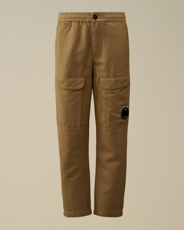 C.p. Company U16 Cotton/Linen Cargo Pants TREE HOUSE - BEIGE