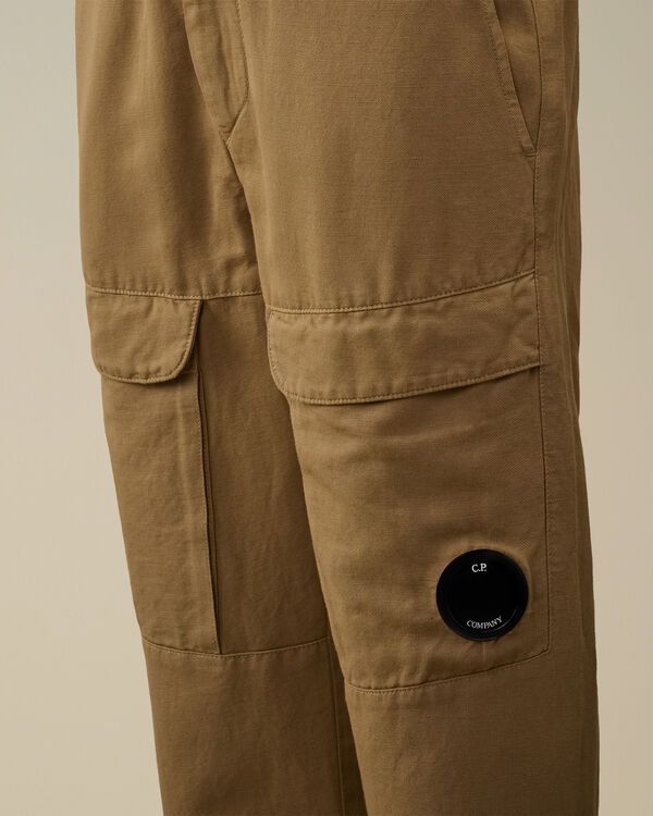 C.p. Company U16 Cotton/Linen Cargo Pants TREE HOUSE - BEIGE