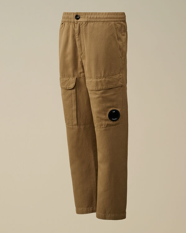 c.p. company U16 Cotton/Linen Cargo Pants TREE HOUSE - BEIGE