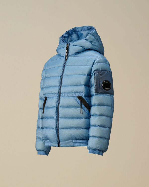 c.p. company U16 D.D. Shell Ripstop Hooded Down Jacket PACIFIC COAST - LIGHT-BLUE