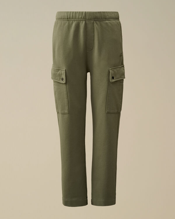 C.p. Company U16 Diagonal Fleece Cargo Sweatpants THYME - GREEN