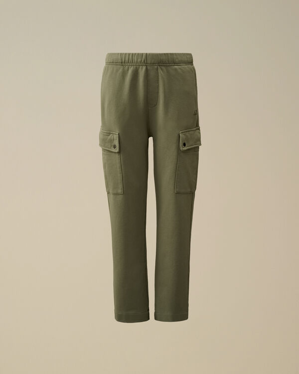 C.p. Company U16 Diagonal Fleece Cargo Sweatpants THYME - GREEN