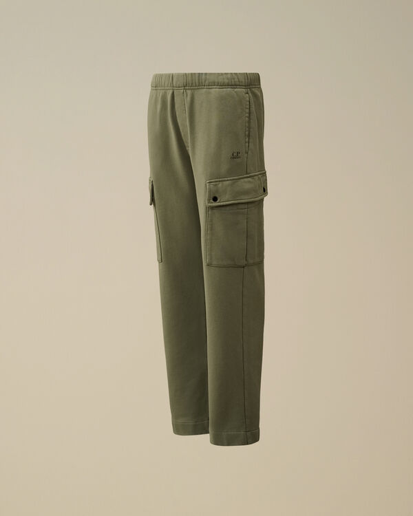 c.p. company U16 Diagonal Fleece Cargo Sweatpants THYME - GREEN