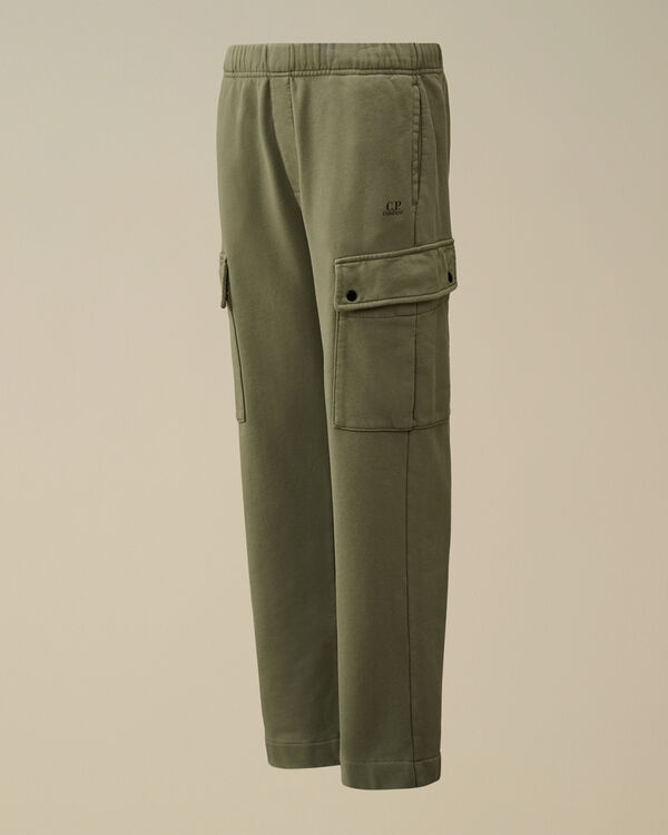 c.p. company U16 Diagonal Fleece Cargo Sweatpants THYME - GREEN