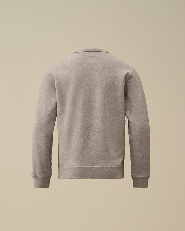 C.p. Company U16 Diagonal Fleece Crewneck Embroidery Sweatshirt GREY MELANGE