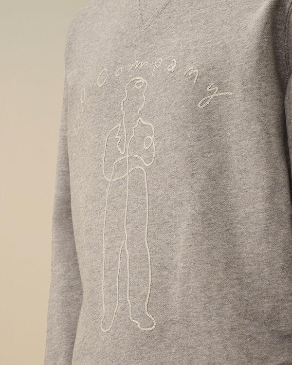 C.p. Company U16 Diagonal Fleece Crewneck Embroidery Sweatshirt GREY MELANGE