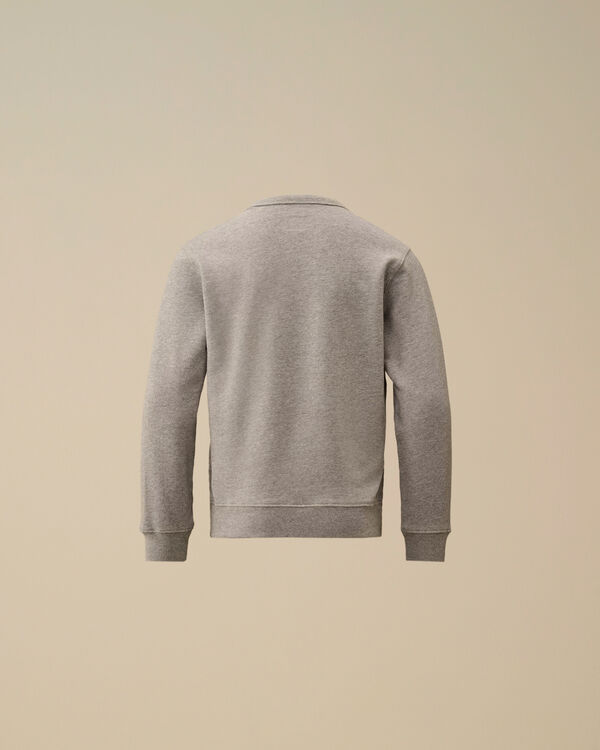 C.p. Company U16 Diagonal Fleece Crewneck Embroidery Sweatshirt GREY MELANGE