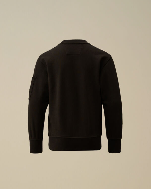 C.p. Company U16 Diagonal Fleece Crewneck Lens Sweatshirt BLACK