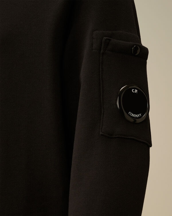 C.p. Company U16 Diagonal Fleece Crewneck Lens Sweatshirt BLACK