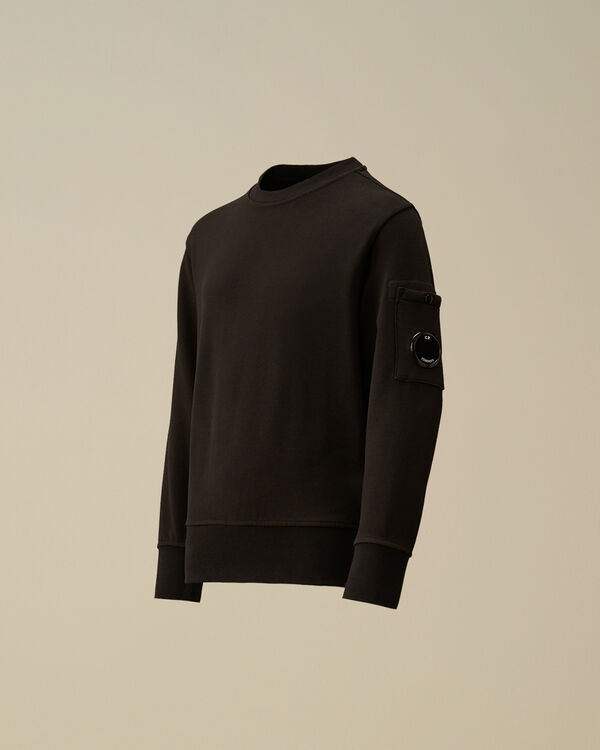 c.p. company U16 Diagonal Fleece Crewneck Lens Sweatshirt BLACK