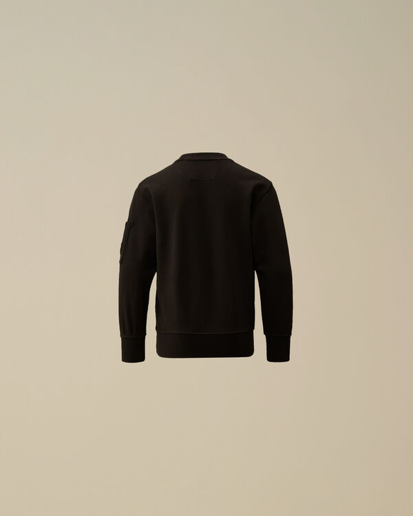C.p. Company U16 Diagonal Fleece Crewneck Lens Sweatshirt BLACK