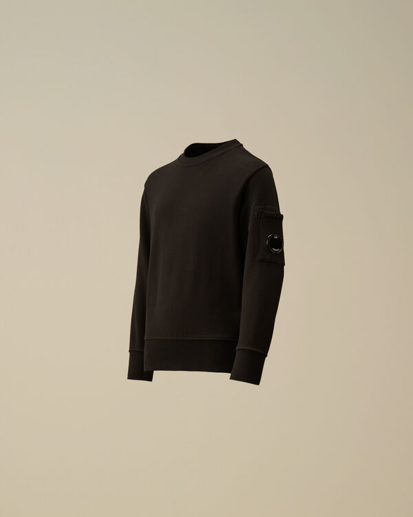 c.p. company U16 Diagonal Fleece Crewneck Lens Sweatshirt BLACK