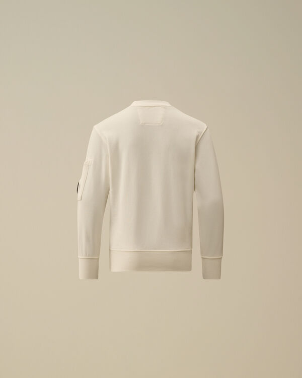 C.p. Company U16 Diagonal Fleece Crewneck Lens Sweatshirt GAUZE WHITE