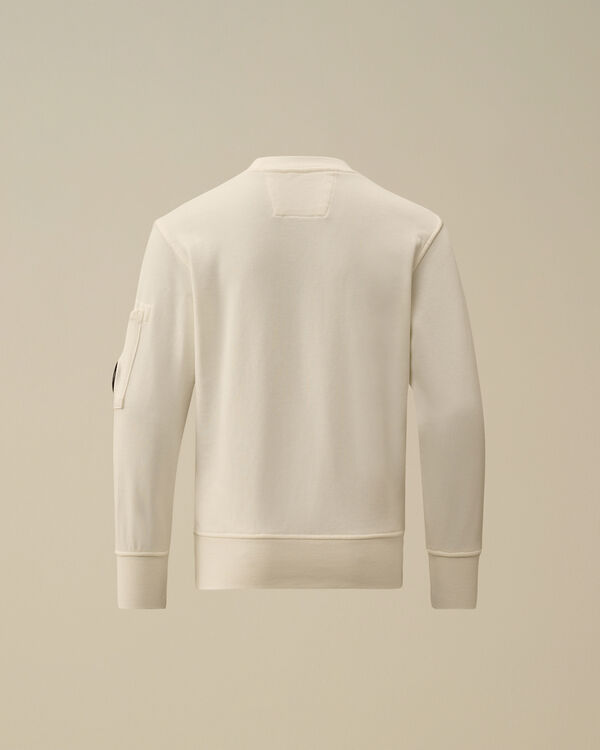 C.p. Company U16 Diagonal Fleece Crewneck Lens Sweatshirt GAUZE WHITE