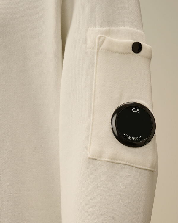 C.p. Company U16 Diagonal Fleece Crewneck Lens Sweatshirt GAUZE WHITE