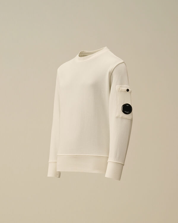 c.p. company U16 Diagonal Fleece Crewneck Lens Sweatshirt GAUZE WHITE