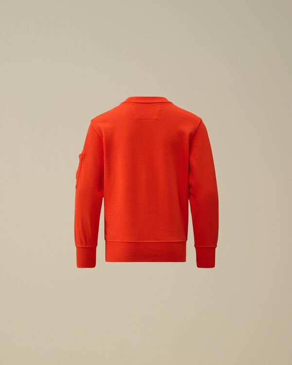 C.p. Company U16 Diagonal Fleece Crewneck Lens Sweatshirt POINCIANA - ORANGE