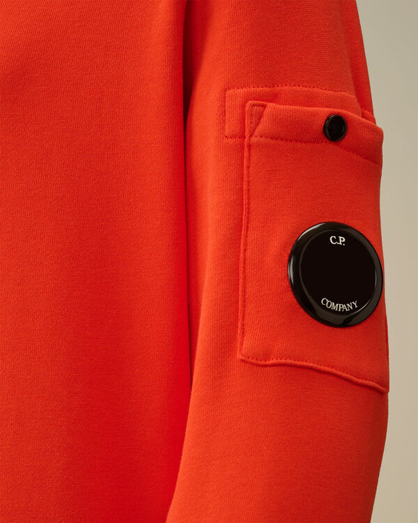 C.p. Company U16 Diagonal Fleece Crewneck Lens Sweatshirt POINCIANA - ORANGE