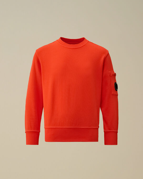 C.p. Company U16 Diagonal Fleece Crewneck Lens Sweatshirt POINCIANA - ORANGE