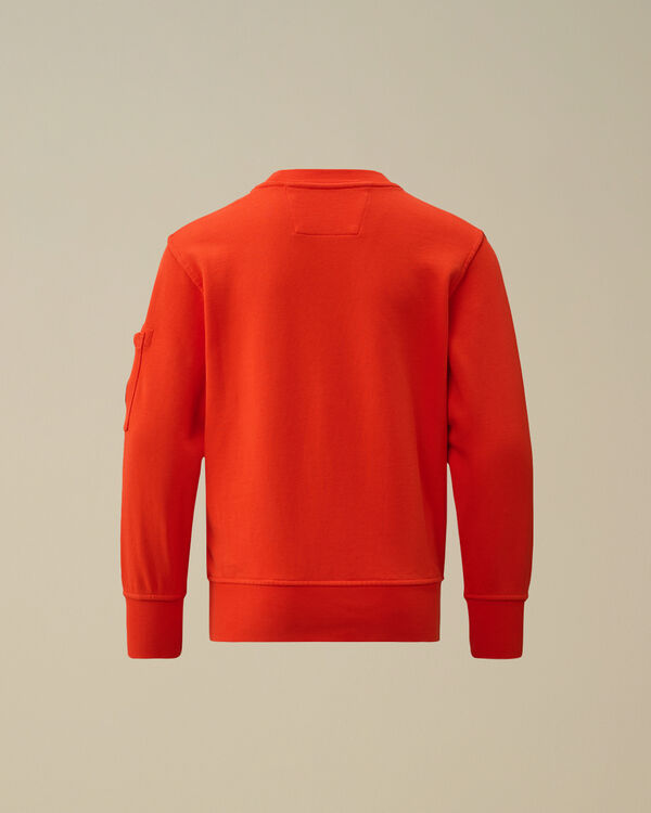 C.p. Company U16 Diagonal Fleece Crewneck Lens Sweatshirt POINCIANA - ORANGE