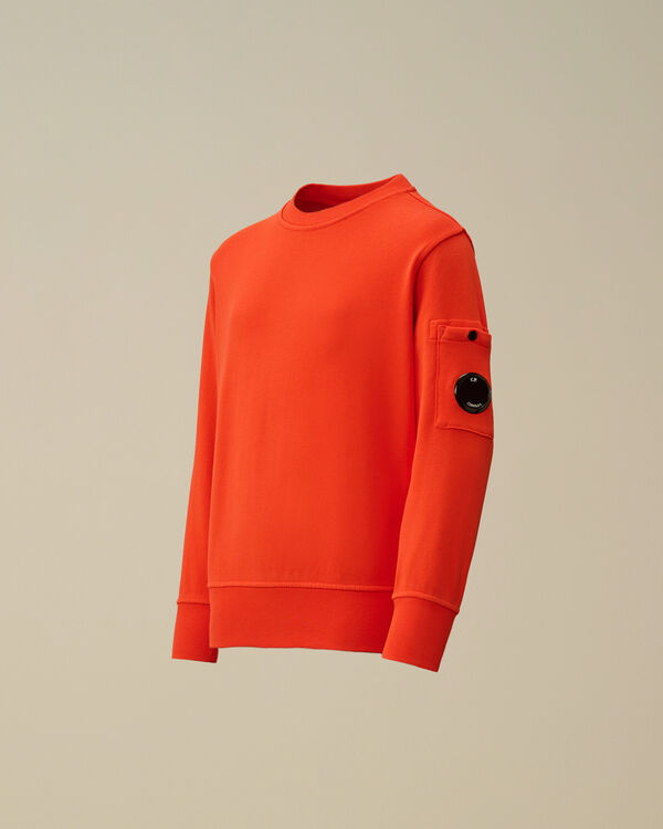 c.p. company U16 Diagonal Fleece Crewneck Lens Sweatshirt POINCIANA - ORANGE